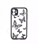 Monkii Frosted Minimalist Butterfly Pattern Case - Black