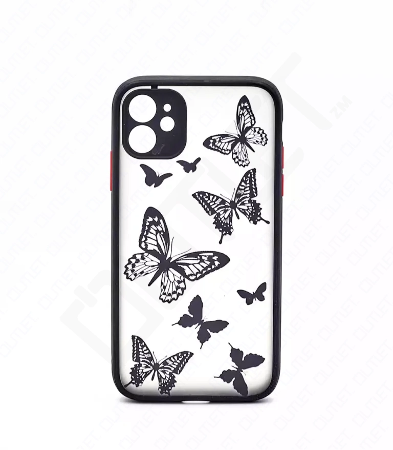 Monkii Frosted Minimalist Butterfly Pattern Case - Black