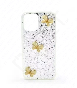 Monkii 3D Golden Butterfly & Embedded Glitter iPhone Case
