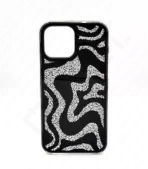 Monkii Shimmering Glitter Water Wave Patterned iPhone Case - Black