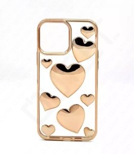 Monkii Golden Heart-Shaped Bubbles Design iPhone Case - Gold