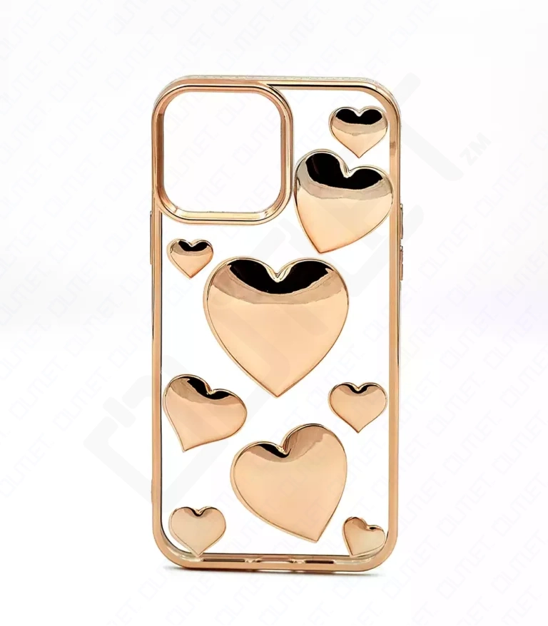 Monkii Golden Heart-Shaped Bubbles Design iPhone Case - Gold