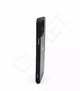 Monkii Leather-Textured with 3D Pink Bow iPhone Case - Black