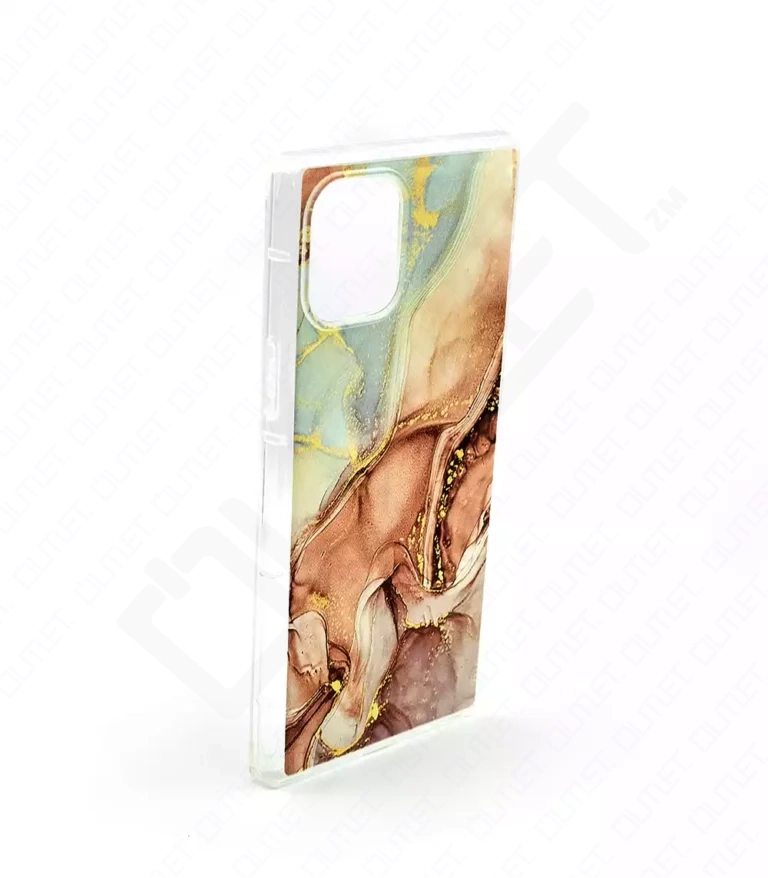 Monkii Sharp-Edged Clear Mable Patterned iPhone Case