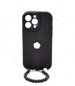 Monkii Ivory Rose Textured Finish iPhone Case - Black