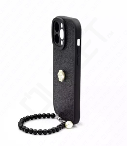 Monkii Ivory Rose Textured Finish iPhone Case - Black