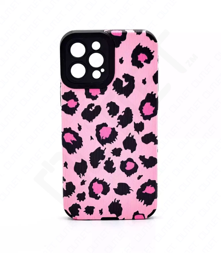 Monkii Leopard Print Textured iPhone Case - Pink