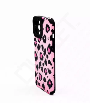 Monkii Leopard Print Textured iPhone Case - Pink