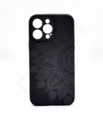 Monkii Embossed Subtle Textured Mandala iPhone Case - Black