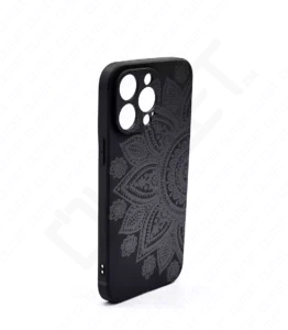Monkii Embossed Subtle Textured Mandala iPhone Case - Black