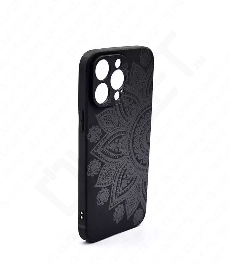 Monkii Embossed Subtle Textured Mandala iPhone Case - Black