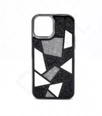 Monkii Mosaic Glitter & Mirror Design iPhone Case - Black