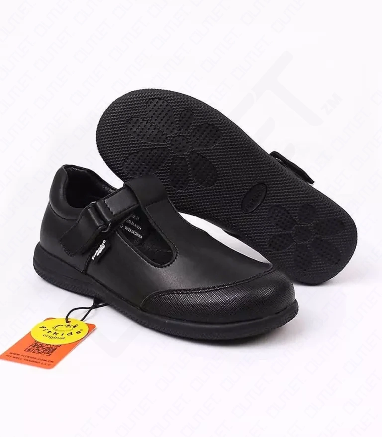 FitKids Original 81A099 Black Genuine Leather Girls Shoes