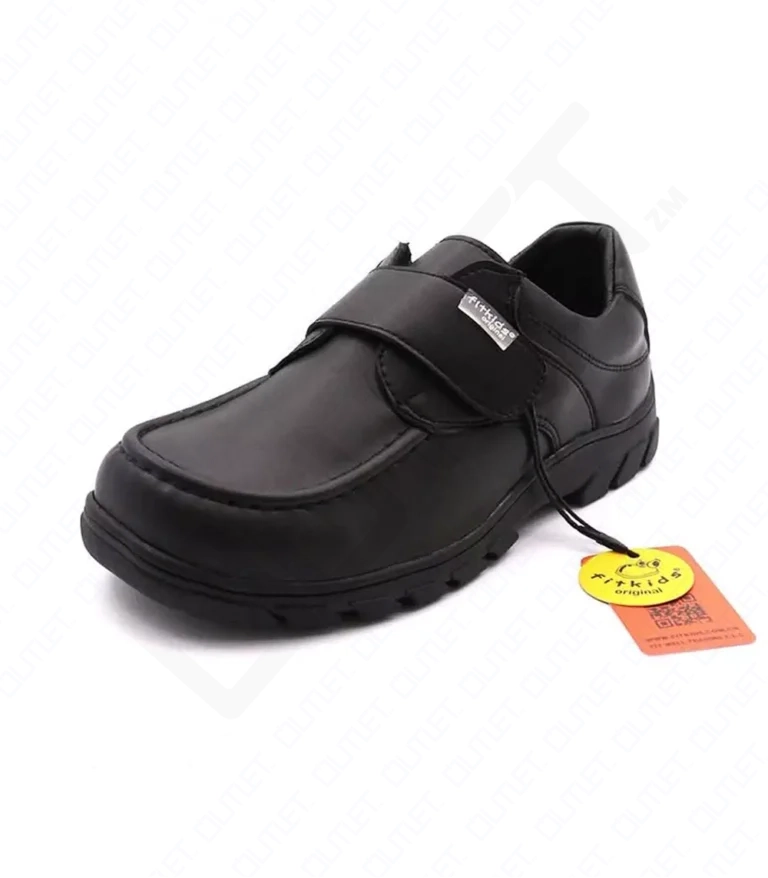 FitKids Original HY696-6 Black Genuine Leather Boys Shoes