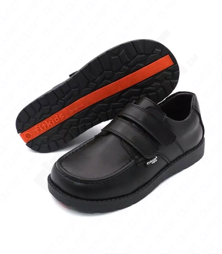 FitKids Original RE61710 Black Genuine Leather Boys Shoes