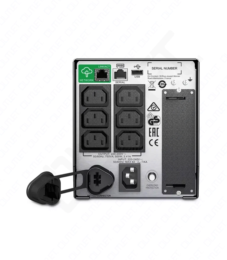 APC Smart-UPS, Line Interactive, 750VA, Tower, 230V, 6x IEC C13 Outlets, SmartConnect Port+SmartSlot, AVR, LCD