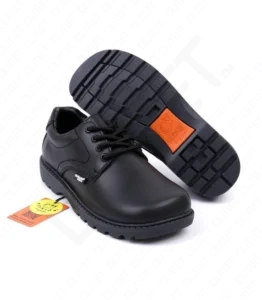 FitKids Original HY696-2A Black Genuine Leather Boys Shoes