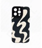 Monkii Black & Cream Abstract Wave Textured iPhone Case