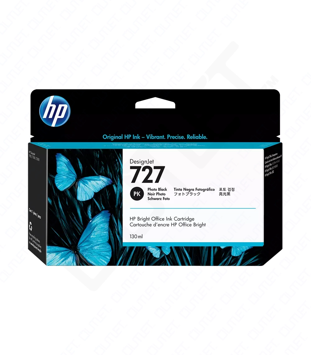 HP 727 130-ml Photo Black DesignJet Ink Cartridge, B3P23A