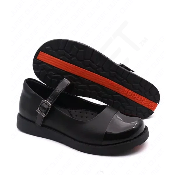 FitKids Original RE61704 Black Genuine Leather Mary Jane Girls Ballet Flat Shoes