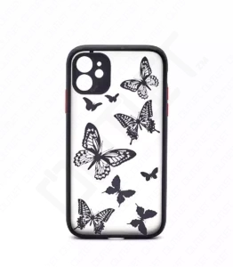 Monkii Frosted Minimalist Butterfly Pattern Case - Black
