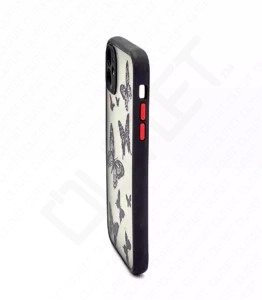 Monkii Frosted Minimalist Butterfly Pattern Case - Black