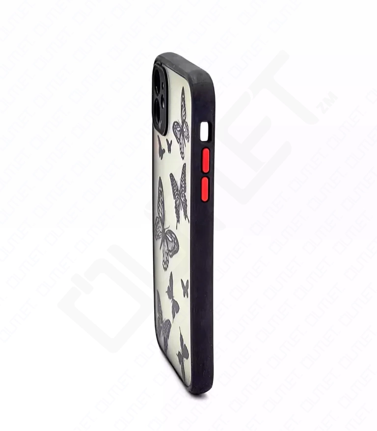 Monkii Frosted Minimalist Butterfly Pattern Case - Black