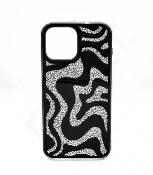 Monkii Shimmering Glitter Water Wave Patterned iPhone Case - Black