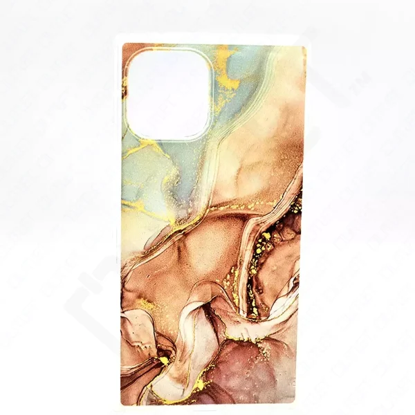 Monkii Sharp-Edged Clear Mable Patterned iPhone Case
