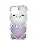 Monkii Tri-Heart Design Gradient Patterned iPhone Case - Purple