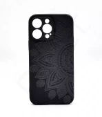 Monkii Embossed Subtle Textured Mandala iPhone Case - Black