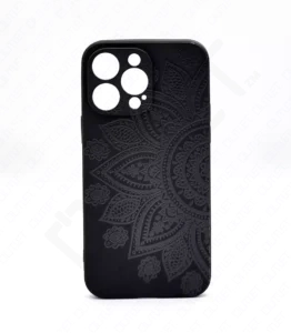 Monkii Embossed Subtle Textured Mandala iPhone Case - Black