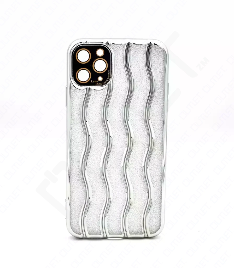 Monkii Elegant Wavy Textured iPhone Case - Silver