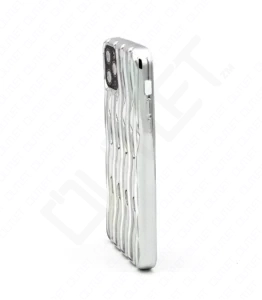 Monkii Elegant Wavy Textured iPhone Case - Silver