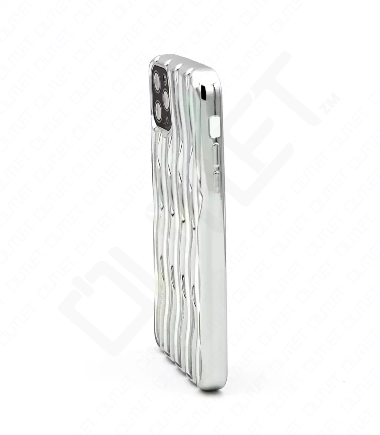 Monkii Elegant Wavy Textured iPhone Case - Silver
