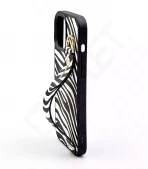 Monkii Chic Zebra Print iPhone Case with Strap Stand - White