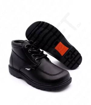 FitKids Original 95534 Black Genuine Leather Boys Ankle Boots