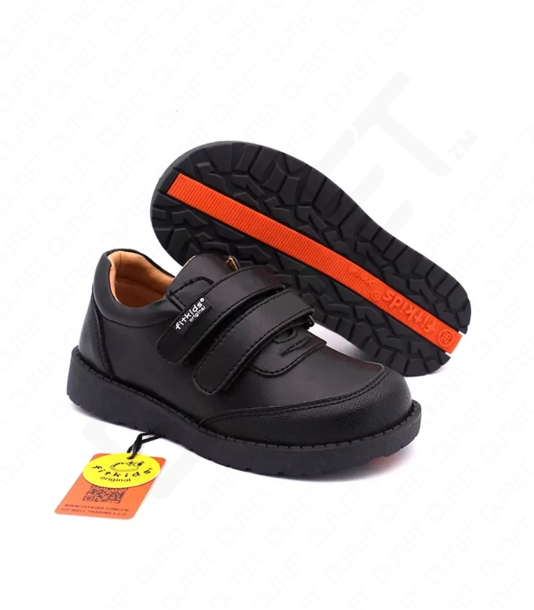 FitKids 95H116 Black Synthetic Leather Boys School Shoes