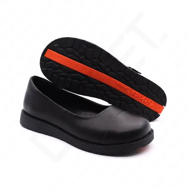 FitKids Original RE61707 Black Genuine Leather Girls Ballet Flat Shoes