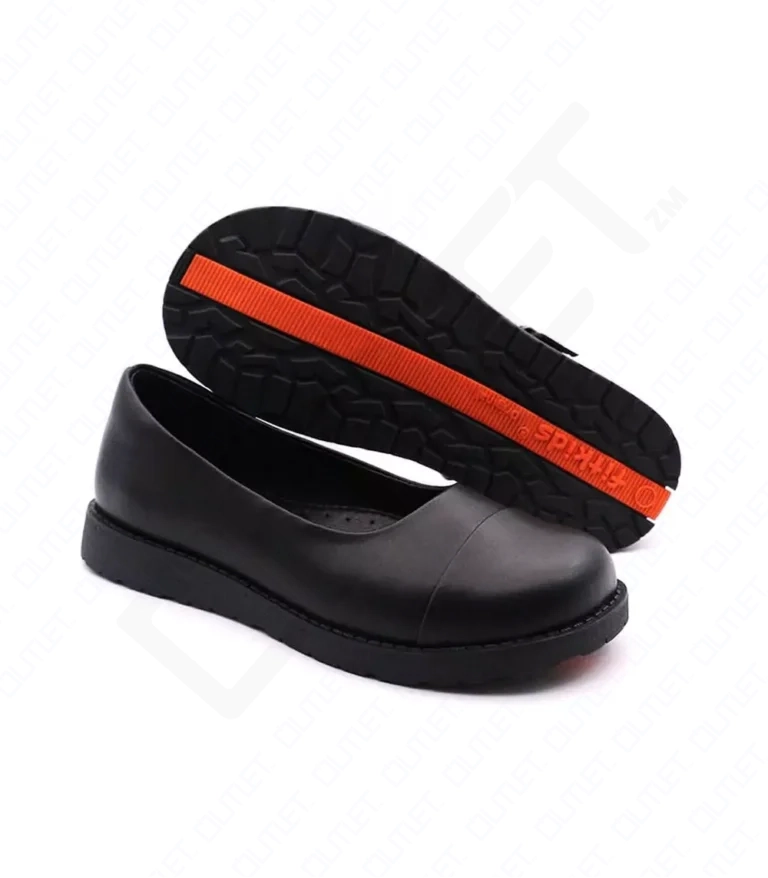 FitKids Original RE61707 Black Genuine Leather Girls Ballet Flat Shoes