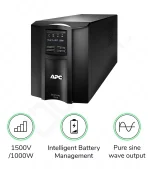 APC Smart-UPS, Line Interactive, 1500VA, 120V, 8x NEMA 5-15R Outlets, SmartConnect Port+SmartSlot