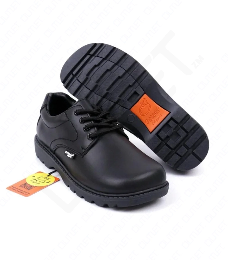 FitKids Original HY696-2A Black Genuine Leather Boys Shoes
