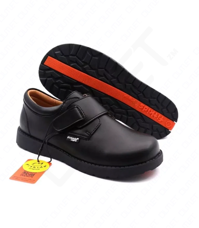FitKids Original A104 Black Genuine Leather Boys Shoes