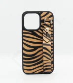 Monkii Chic Zebra Print iPhone Case with Strap Stand - Brown
