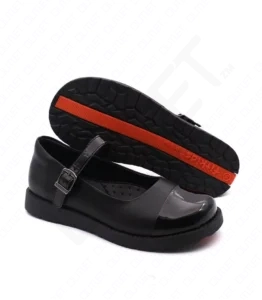 FitKids Original RE61704 Black Genuine Leather Mary Jane Girls Ballet Flat Shoes